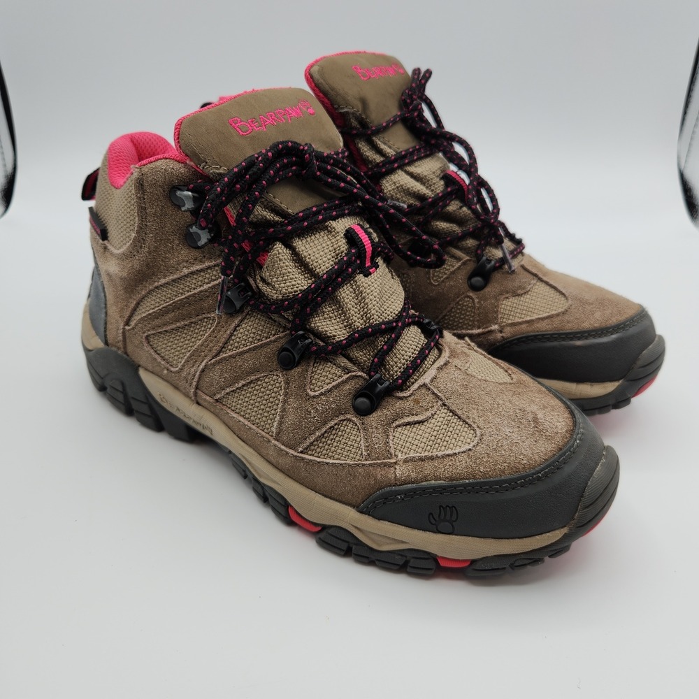 Bearpaw Corsica Hiking Boots Women's 7.5 Brown Mid Top Waterproof Bungee Closure